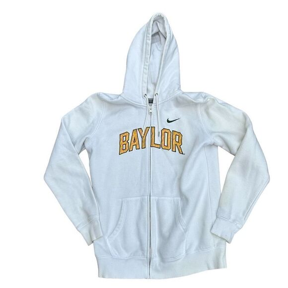 Baylor Nike Fill Zip Hoodie White Size XL Women’s - Picture 1 of 4